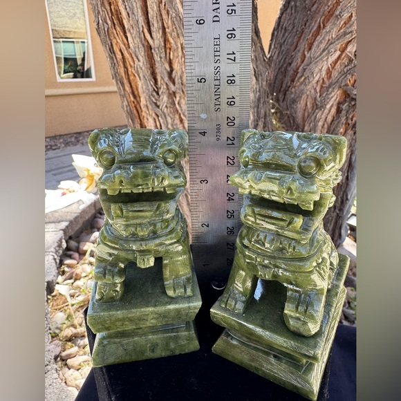 Jade Foo Dog Pair - Picture 4 of 5